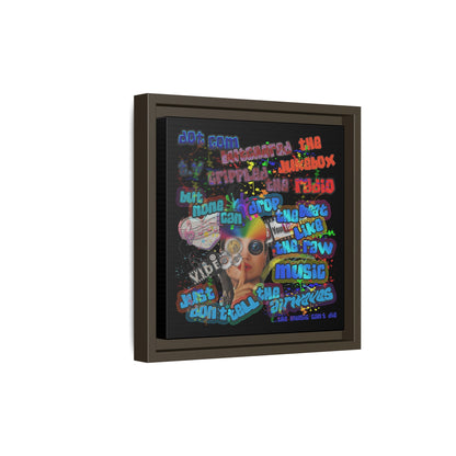 drop the beat - framed canvas art (black)