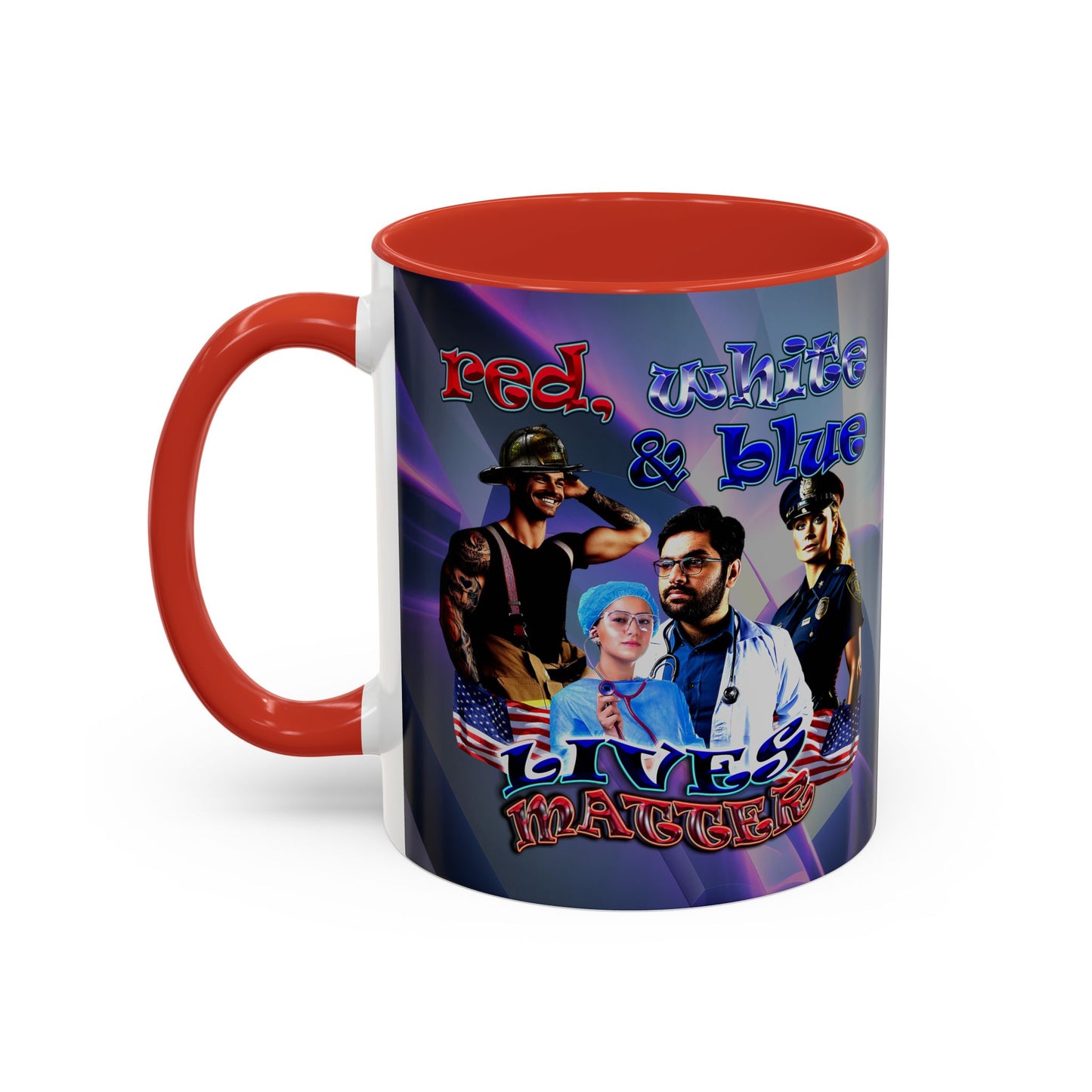 rw&b lives matter - Accent Mug (grey-pink wave)