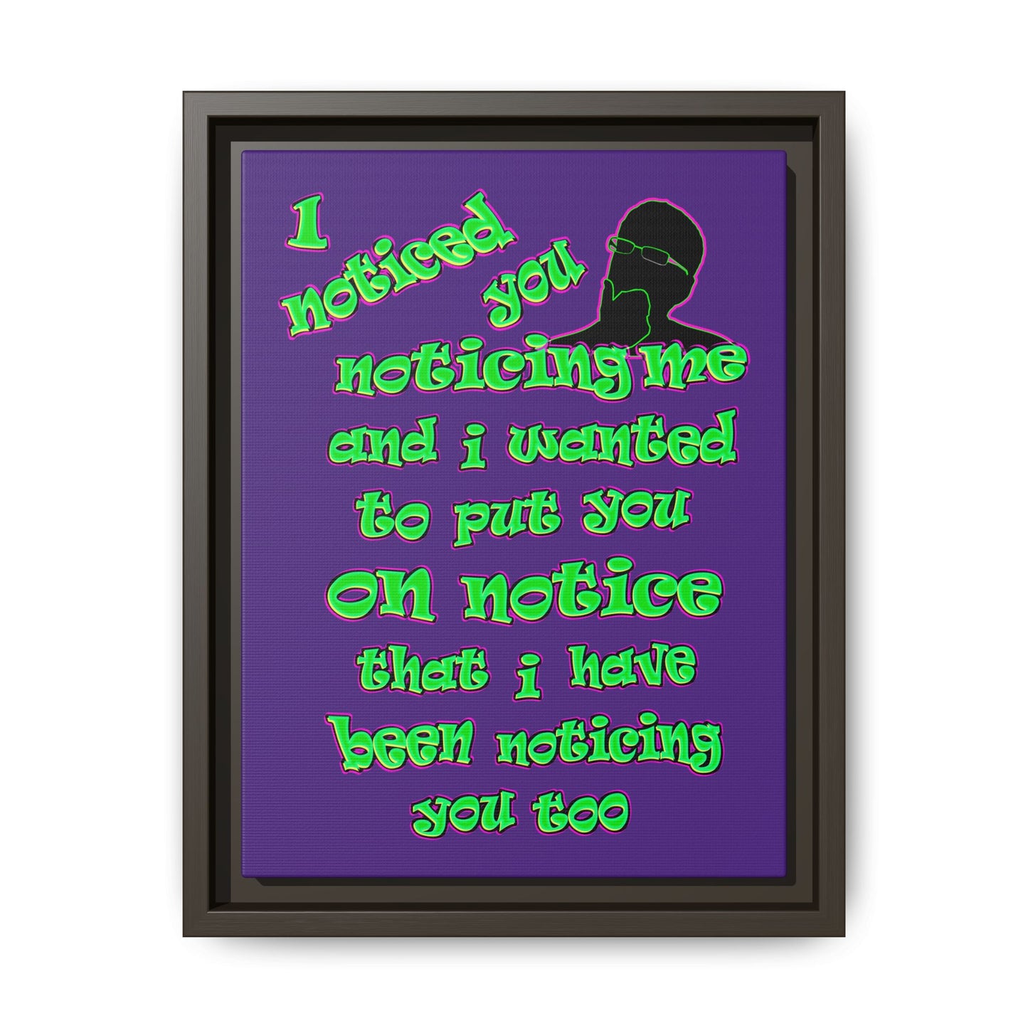 noticed you noticing - framed canvas art (purple)