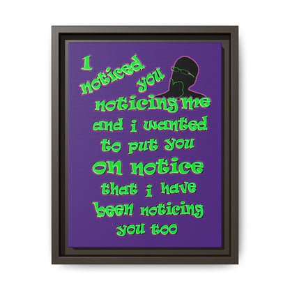 noticed you noticing - framed canvas art (purple)