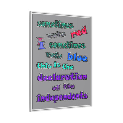 declaration of the independents - framed canvas art (grey)