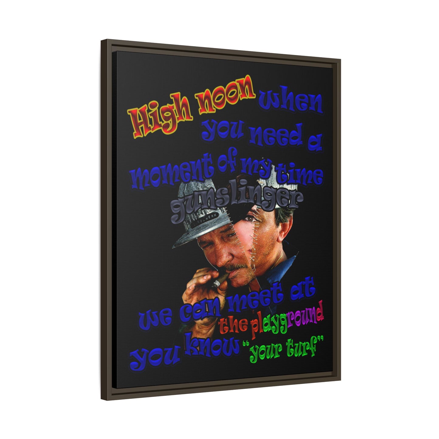 high noon - framed canvas art (black)