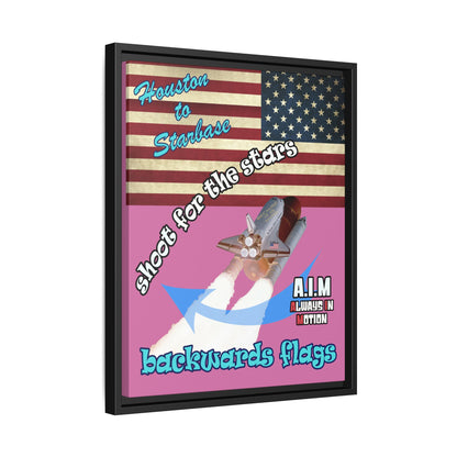 shoot for the stars - framed canvas art (light pink)