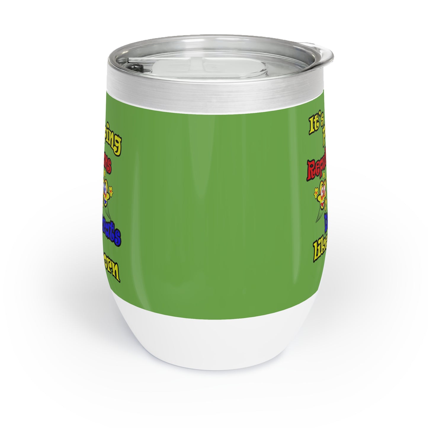 popping like popcorn - Chill Wine Tumbler (green)