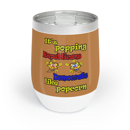 popping like popcorn - Chill Wine Tumbler (light brown)