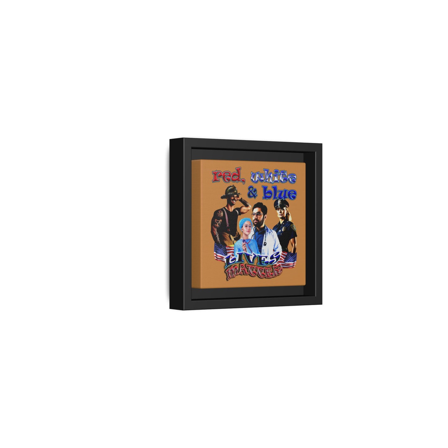 rw&b lives matter - framed canvas art (light brown)