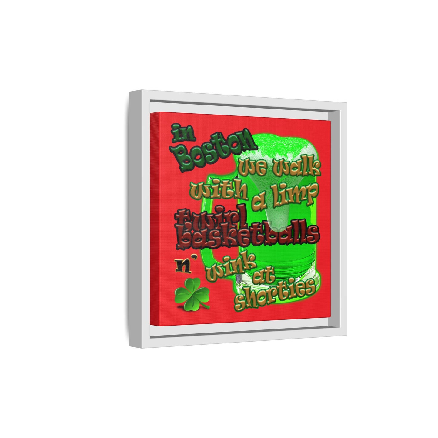 celtics logo - framed canvas art (red)
