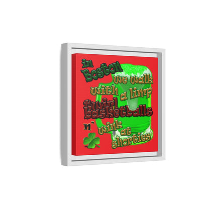 celtics logo - framed canvas art (red)