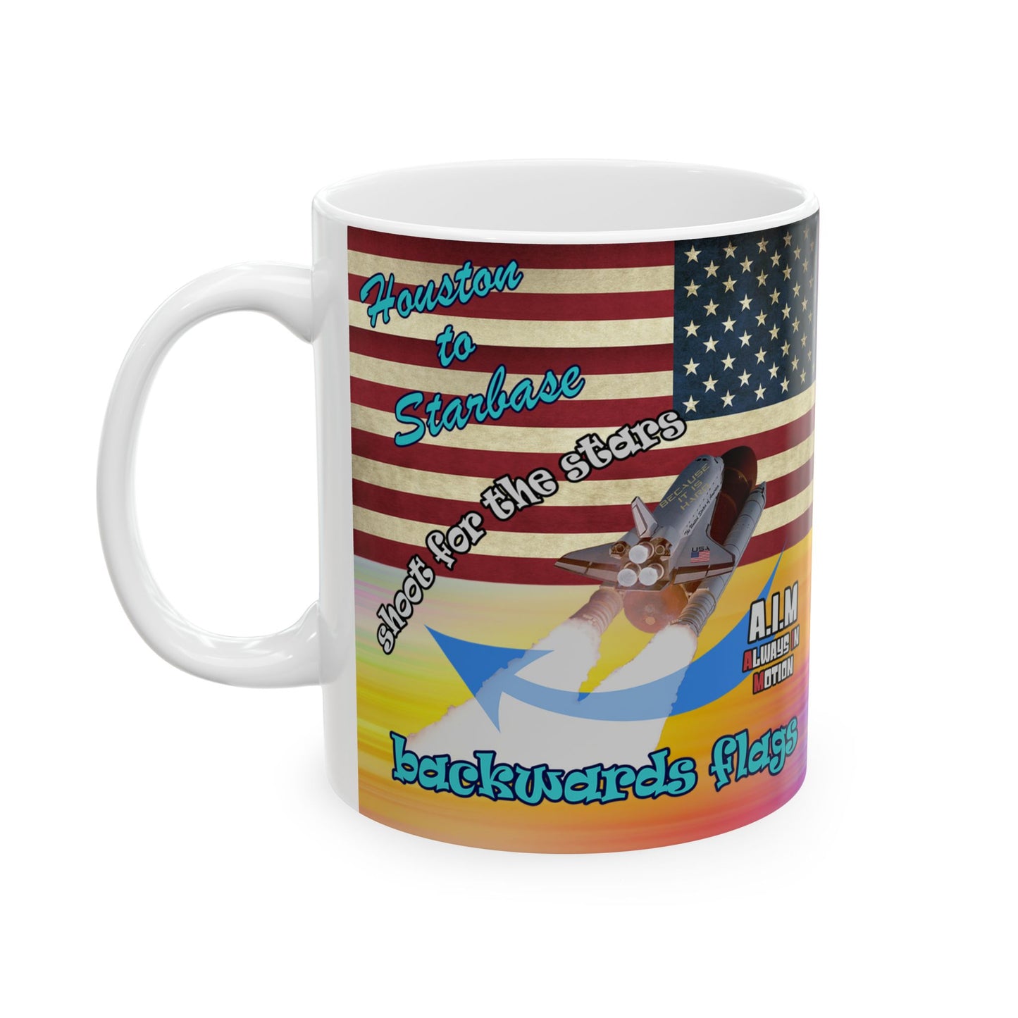 shoot for the stars - White Mug (color blur)