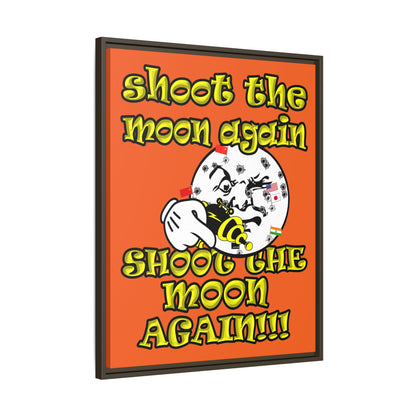 shoot the moon again - framed canvas art (orange)