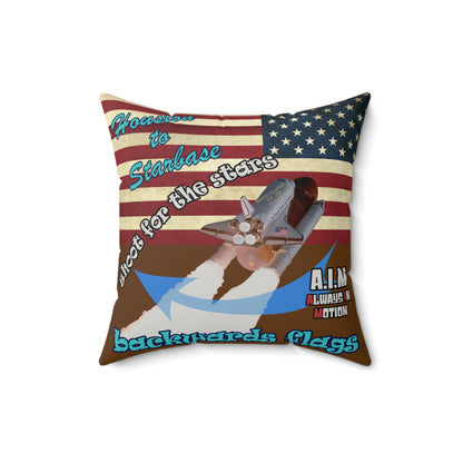 shoot for the stars - Faux Suede Square Pillow - (brown)