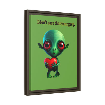 I don't care that your grey - framed canvas art (green)