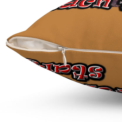 defy conquer reach - Spun Polyester Square Pillow - (light brown)