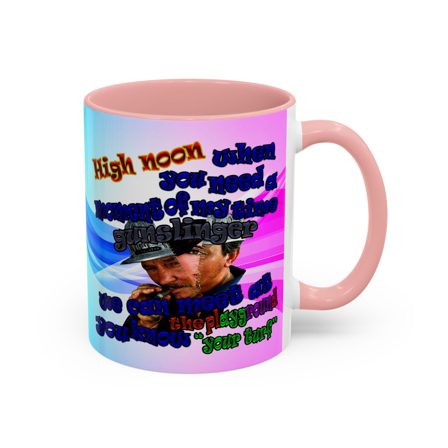 high noon - Accent Mug (light blue-pink wave)