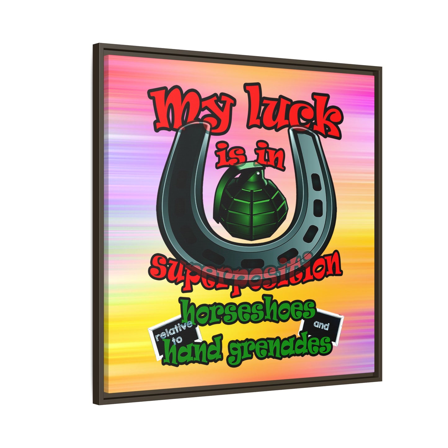 my luck - framed canvas art (color blur)
