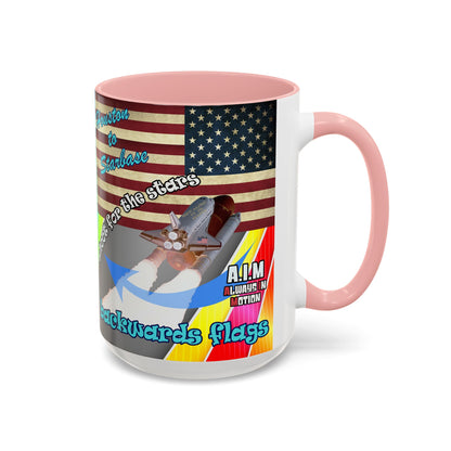 shoot for the stars - Accent Mug (rainbow split)