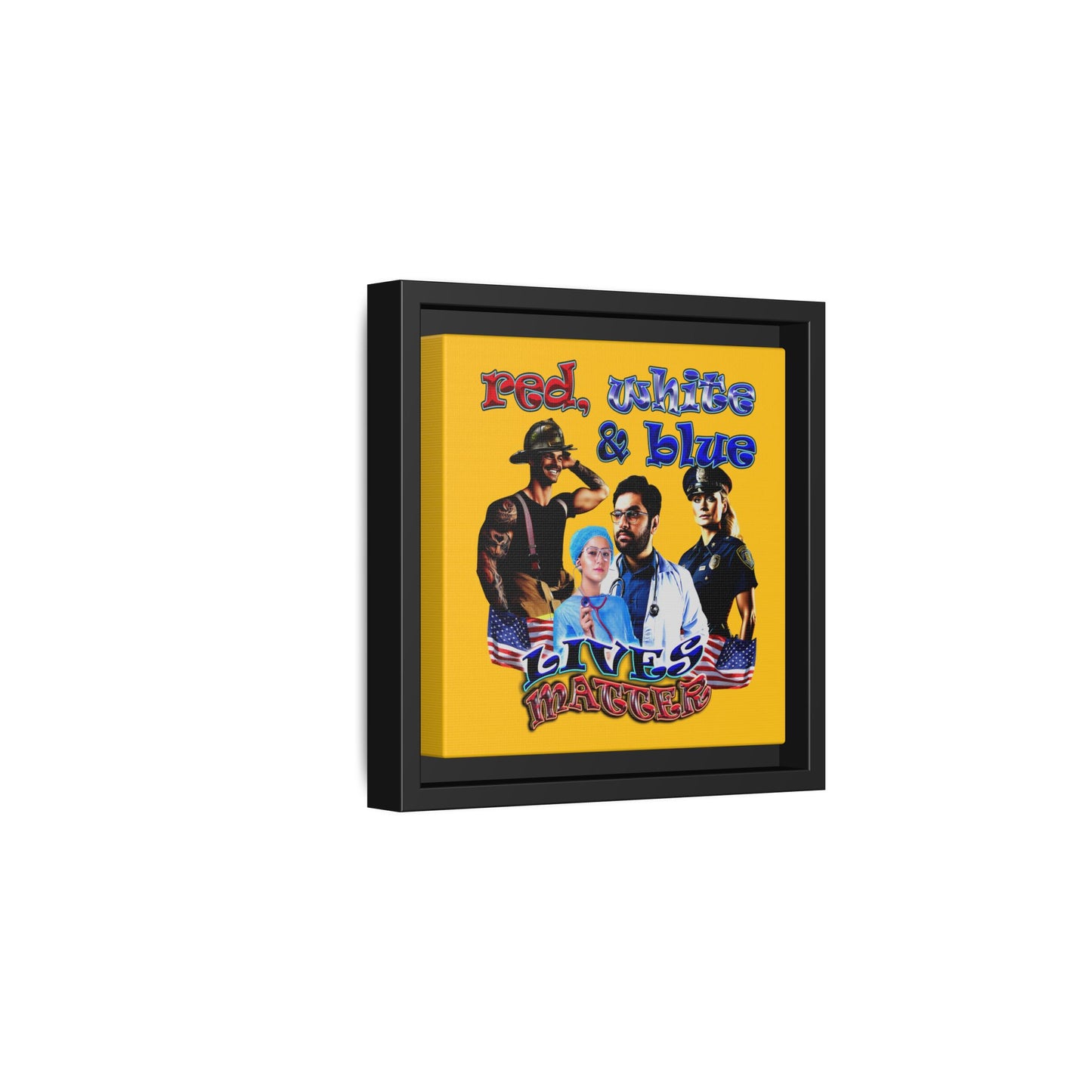 rw&b lives matter - framed canvas art (yellow)