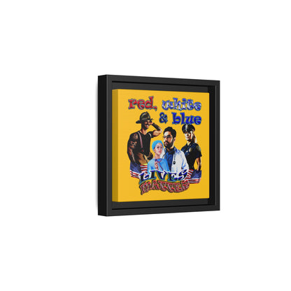 rw&b lives matter - framed canvas art (yellow)