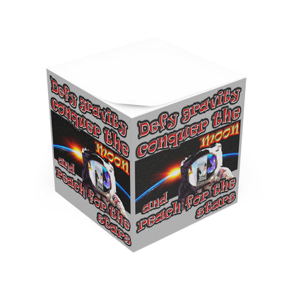 defy conquer reach - note cube (light grey)