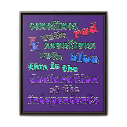 declaration of the independents - framed canvas art (purple)