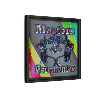 em cee squared - framed canvas art (rainbow split)