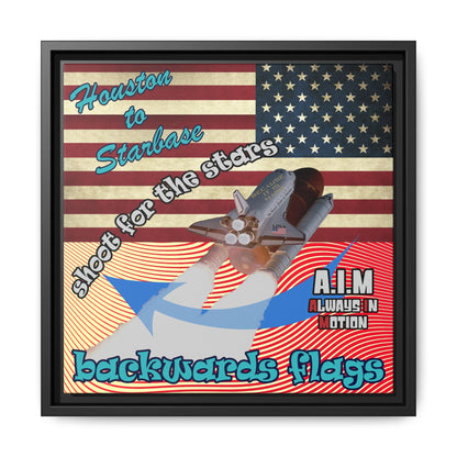 shoot for the stars - framed canvas art (yellow-orange wave)