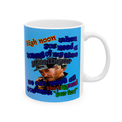 high noon - White Mug (light blue-purple wave)