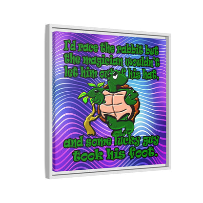 turtle race - framed canvas art (purple wave)