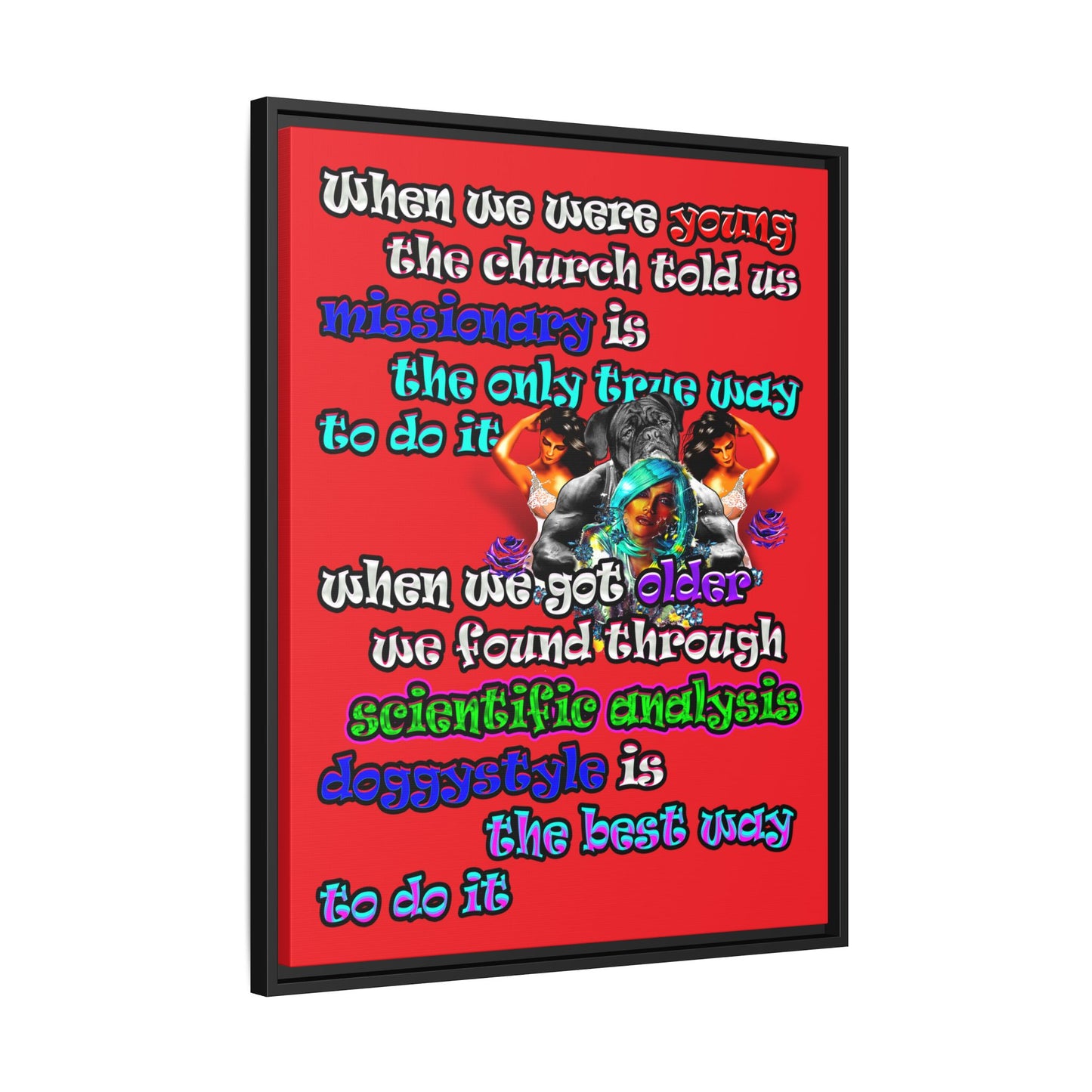 doggystyle - framed canvas art (red)