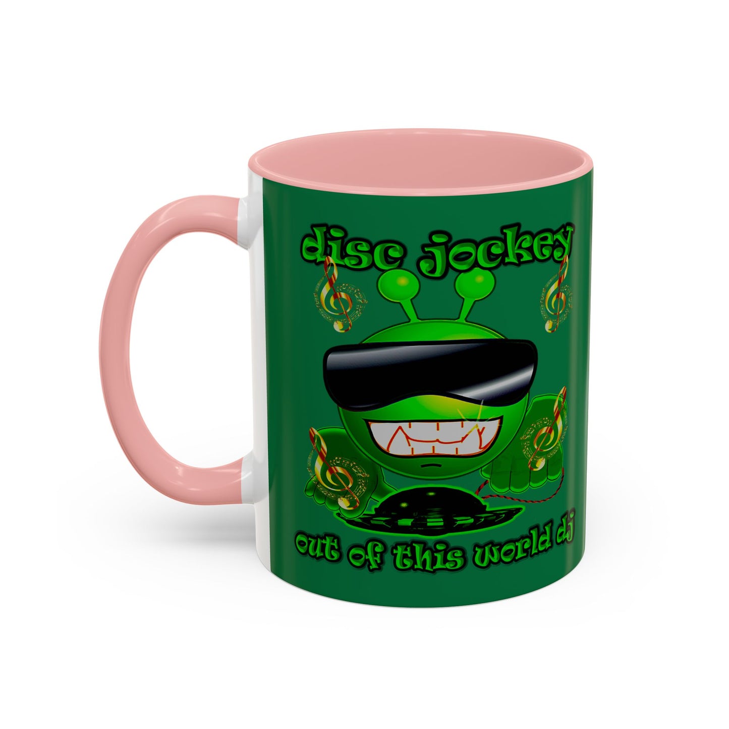 disc jockey - Accent Mug (dark green)