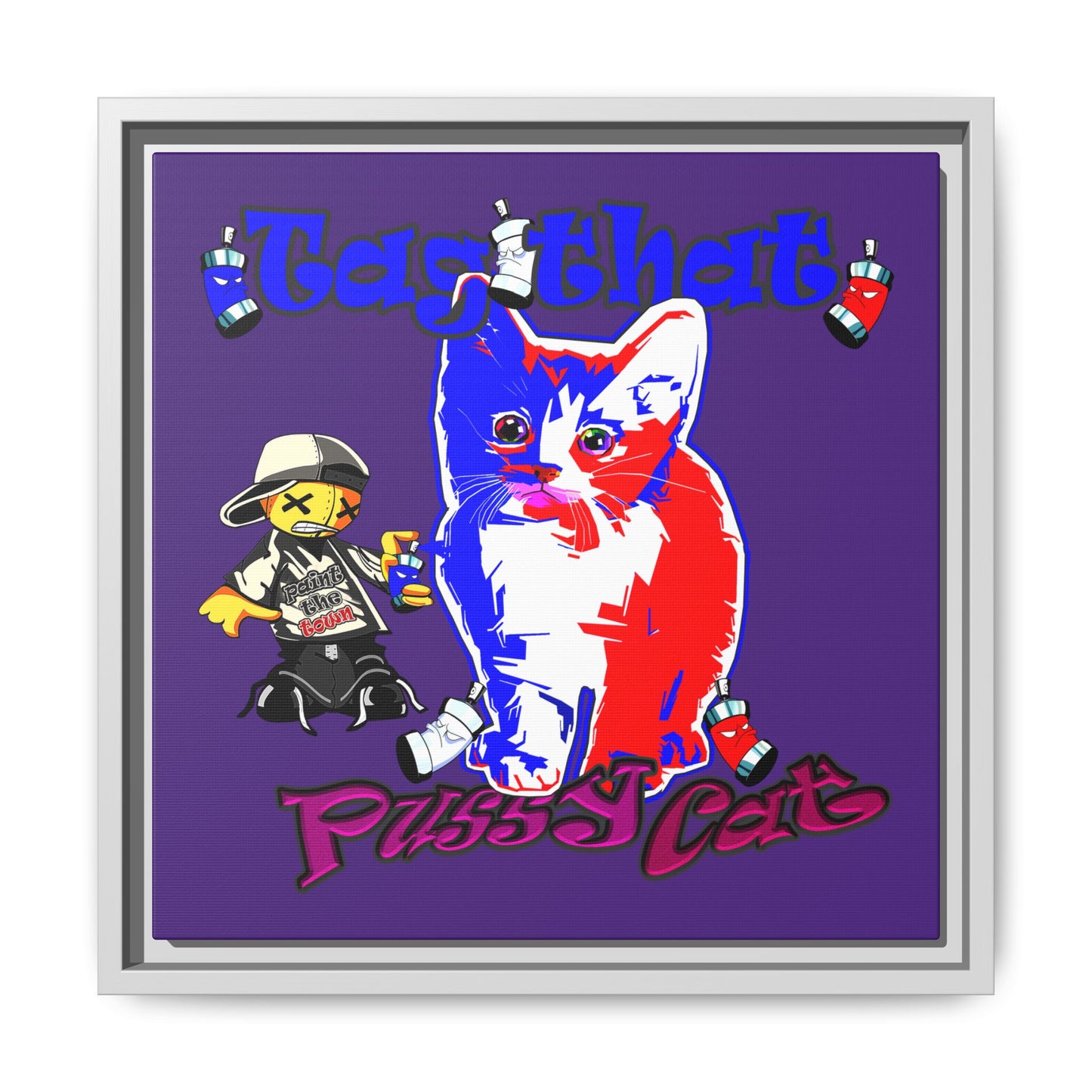 tag that - framed canvas art (purple)