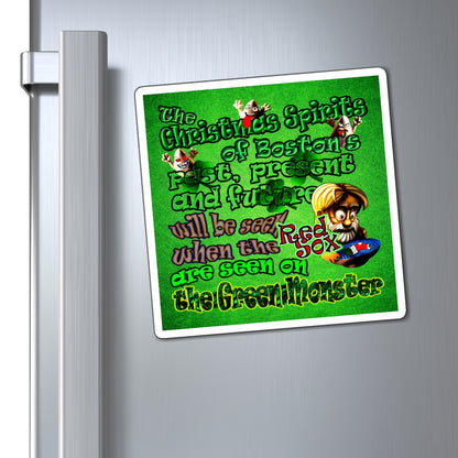 christmas spirits of boston - Magnets - (green turf)