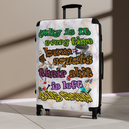 the bum's shit - Suitcase (white marble)