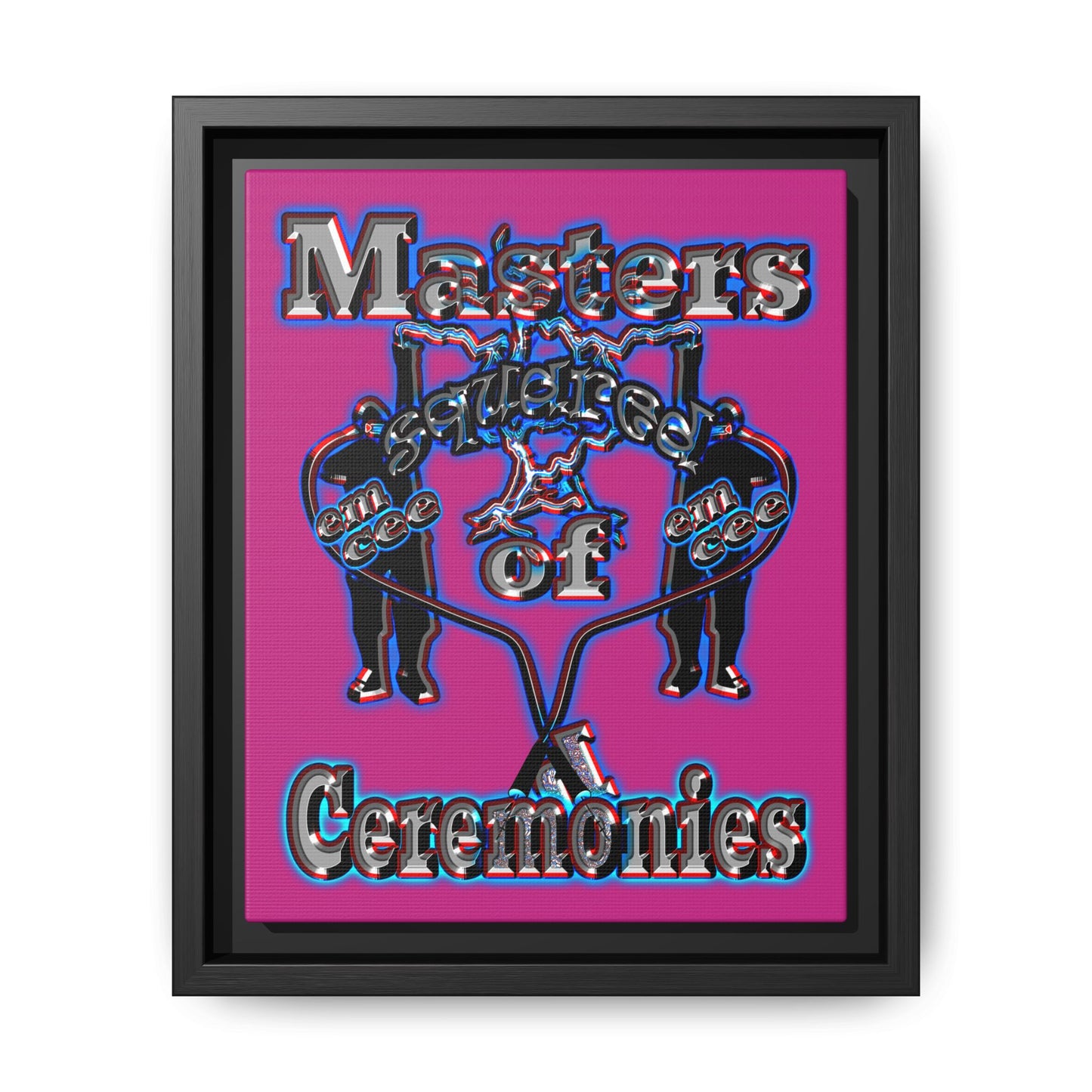 em cee squared - framed canvas art (pink)