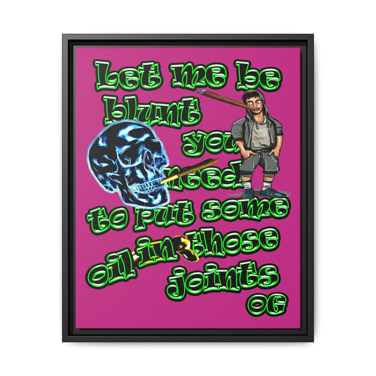 og - framed canvas art (pink)