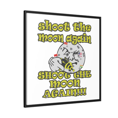 shoot the moon again - framed canvas art (white)