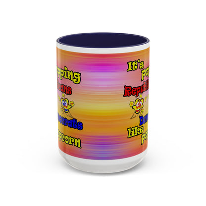 popping like popcorn - Accent Mug (color blur)