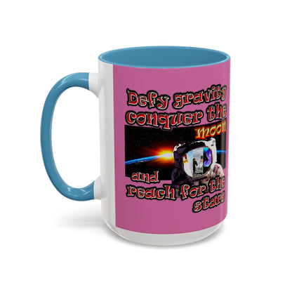 defy conquer reach - Accent Mug (light pink)
