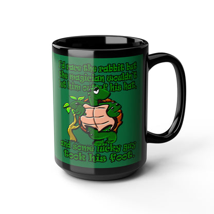 turtle race - Black Mug (dark green)