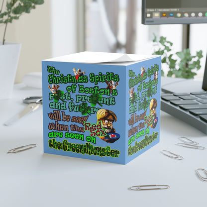 christmas spirits of boston - note cube (light blue)