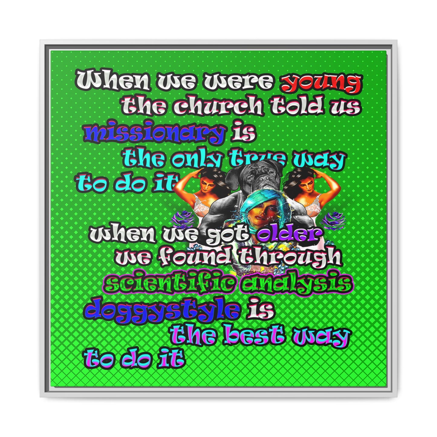 doggystyle - framed canvas art (logo green)