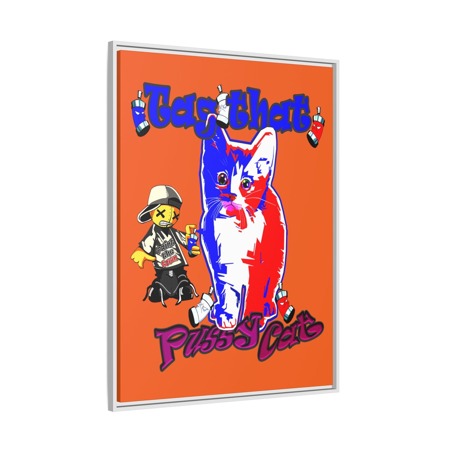 tag that - framed canvas art (orange)