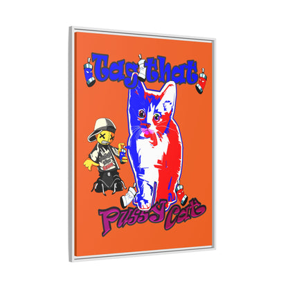 tag that - framed canvas art (orange)