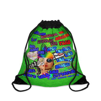 drop the beat - Drawstring Bag (green turf)