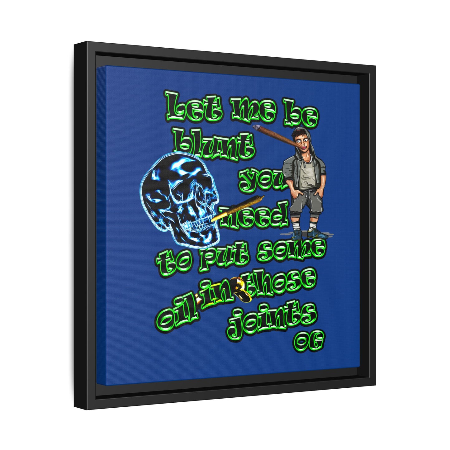 og - framed canvas art (dark blue)