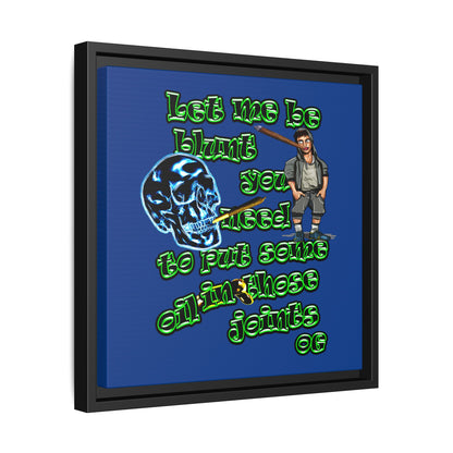 og - framed canvas art (dark blue)