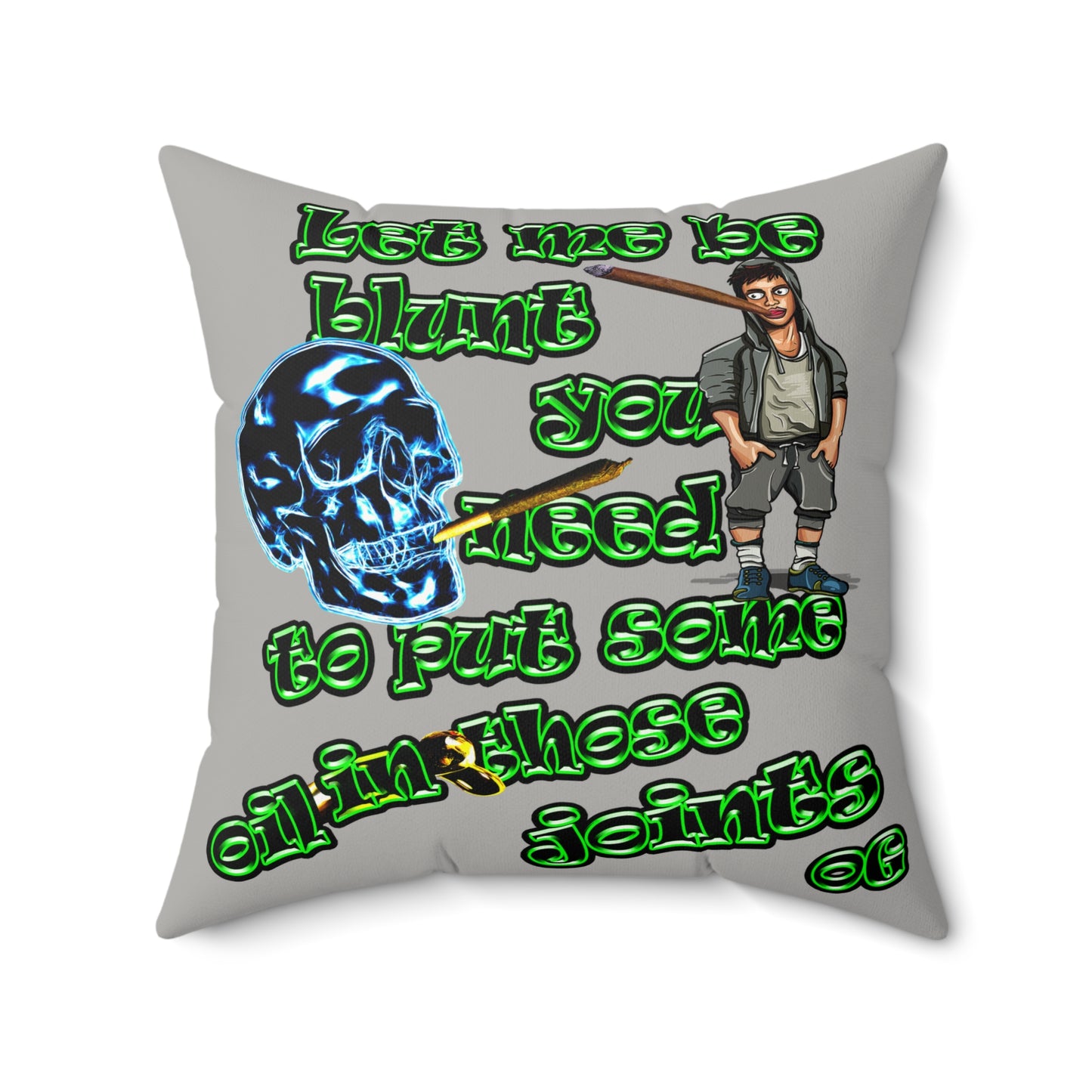 og - Faux Suede Square Pillow - (light grey)