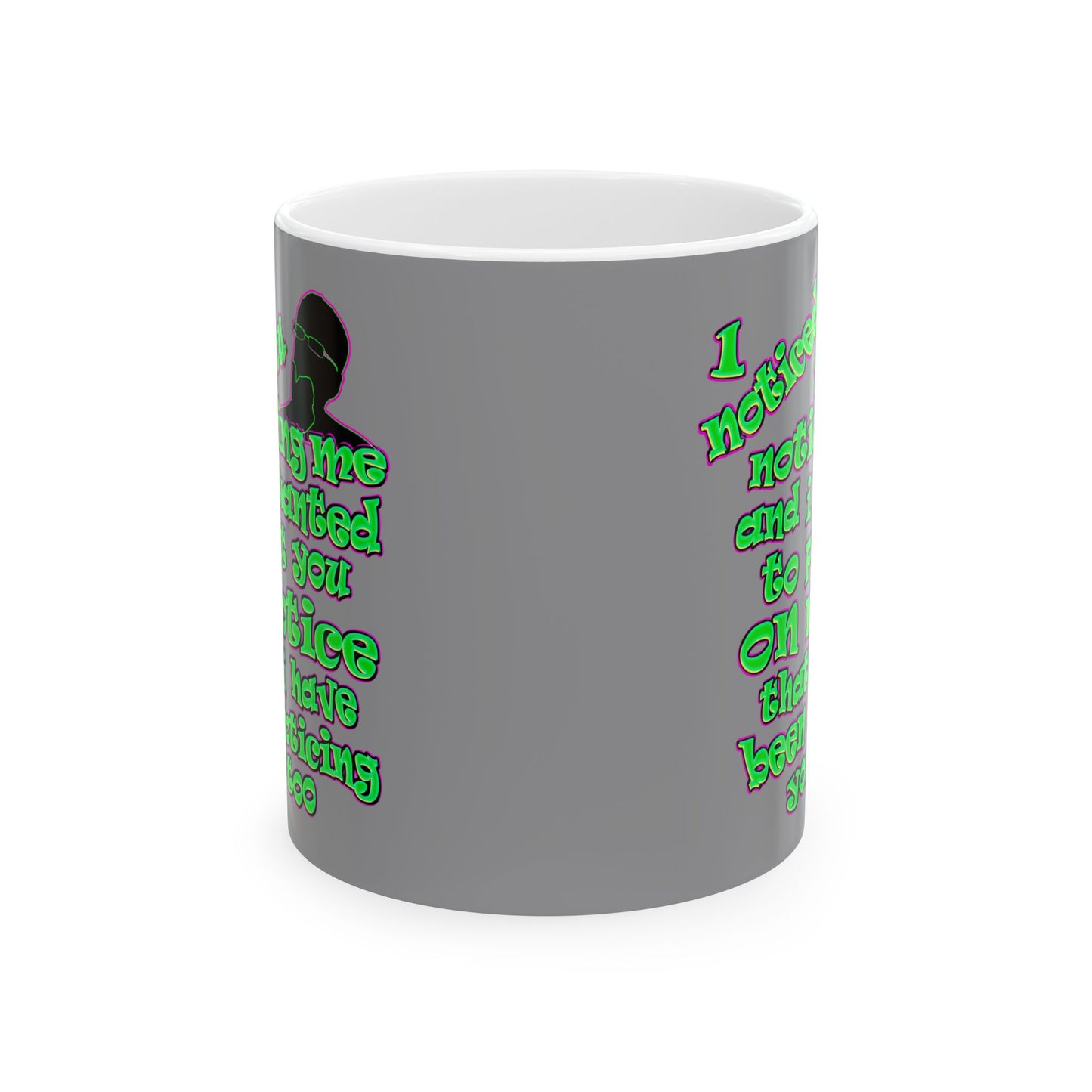 noticed you noticing - White Mug (grey)