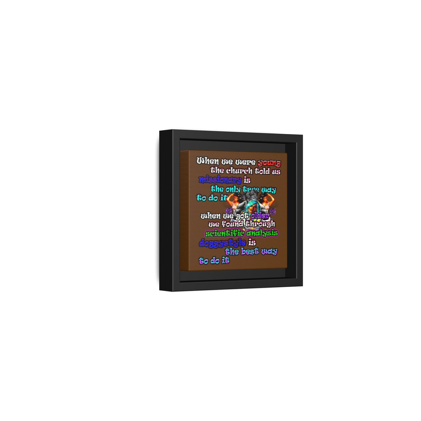 doggystyle - framed canvas art (brown)