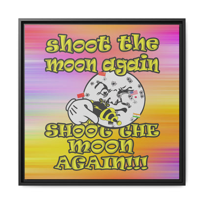 shoot the moon again - framed canvas art (color blur)